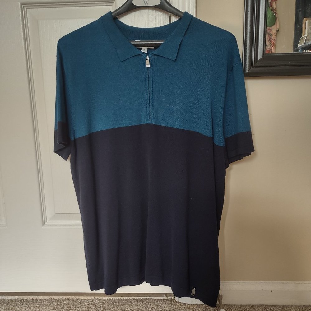 Two Calvin Klein Two Tone Half Zip Knit